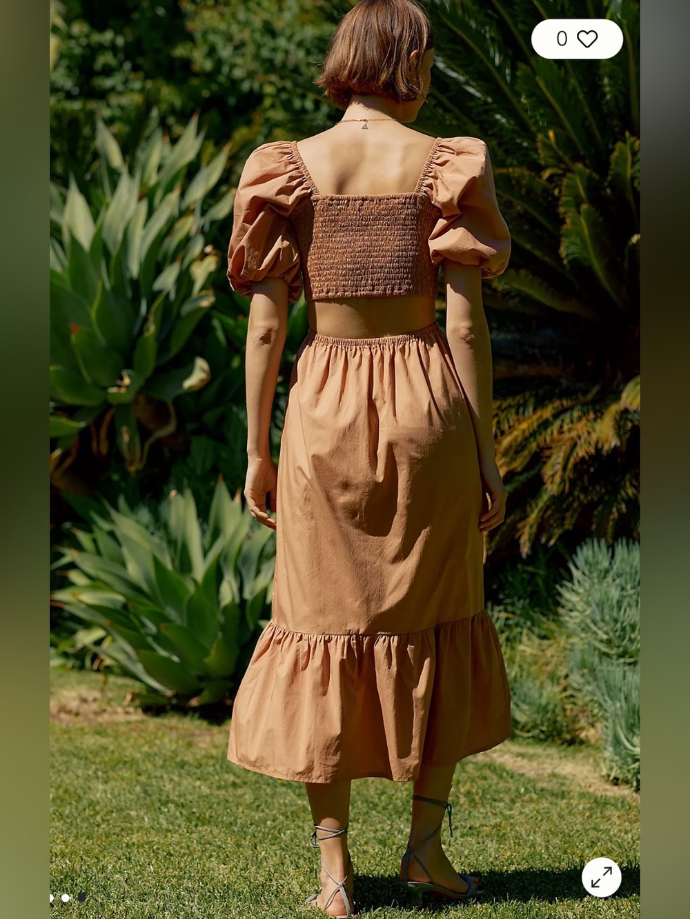 Faithful the brand Smocked Cut-Out Midi Dress XS - Picture 3 of 10